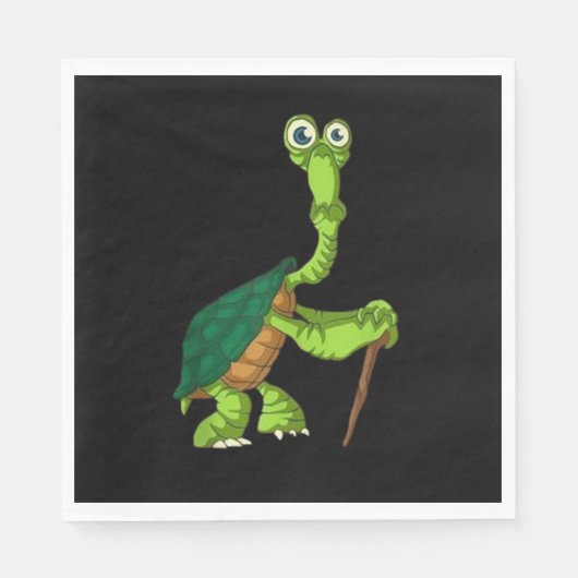Turtle Tortoise Remüde Funny Stehend Turtle Reti Serviette (Vorderseite)