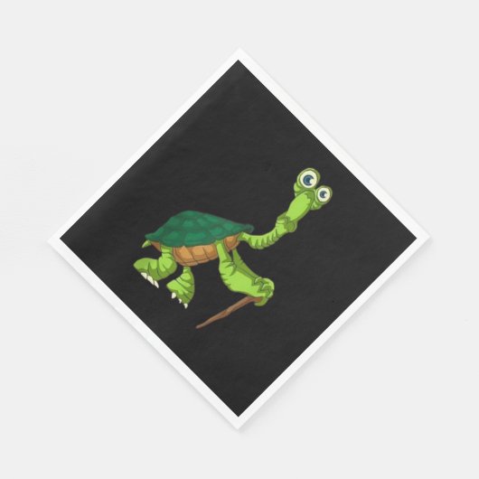 Turtle Tortoise Remüde Funny Stehend Turtle Reti Serviette (Ecke)