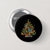 Turtle Tree Christmas Tree Adorable Turtle Christm Button (Vorne & Hinten)