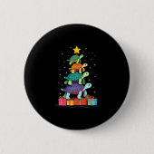 Turtle Tree Christmas Tree Adorable Turtle Christm Button (Vorderseite)