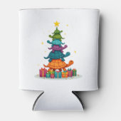 Turtle Tree Christmas Tree Adorable Turtle Christm Dosenkühler (Vorderseite)