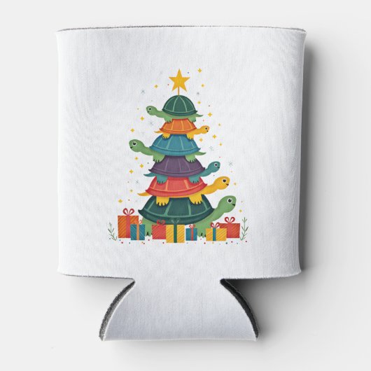 Turtle Tree Christmas Tree Adorable Turtle Christm Dosenkühler (Vorderseite)
