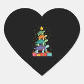 Turtle Tree Christmas Tree Adorable Turtle Christm Herz-Aufkleber (Vorderseite)