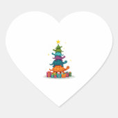Turtle Tree Christmas Tree Adorable Turtle Christm Herz-Aufkleber (Vorderseite)