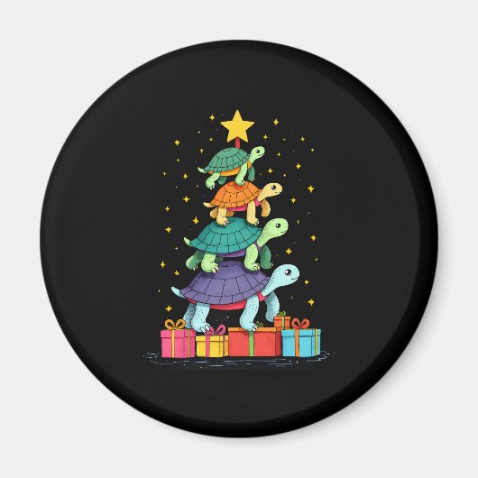Turtle Tree Christmas Tree Adorable Turtle Christm Magnet (Vorne)