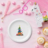 Turtle Tree Christmas Tree Adorable Turtle Christm Pappteller (Party)