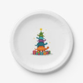 Turtle Tree Christmas Tree Adorable Turtle Christm Pappteller (Vorderseite)