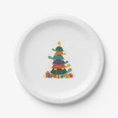 Turtle Tree Christmas Tree Adorable Turtle Christm Pappteller (Vorderseite)