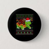 Turtle Ugly Christmas Sweaters Holiday Santa Cute Button (Vorderseite)