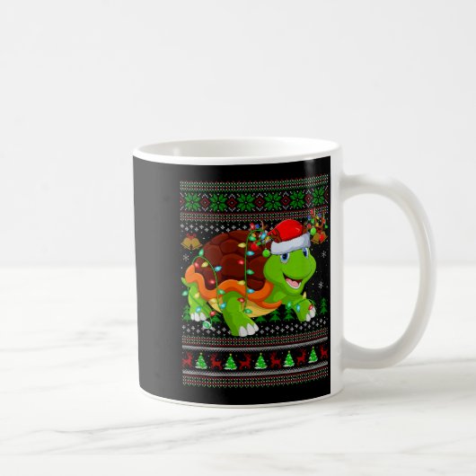 Turtle Ugly Christmas Sweaters Holiday Santa Cute Kaffeetasse (Rechts)