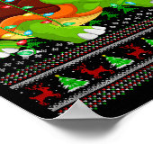 Turtle Ugly Christmas Sweaters Holiday Santa Cute Poster (Ecke)