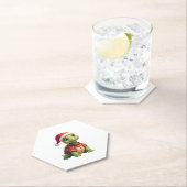 Turtle Ugly Sweater Santa Hat Christmas T-Shirt (1 Untersetzer (Vor Ort)