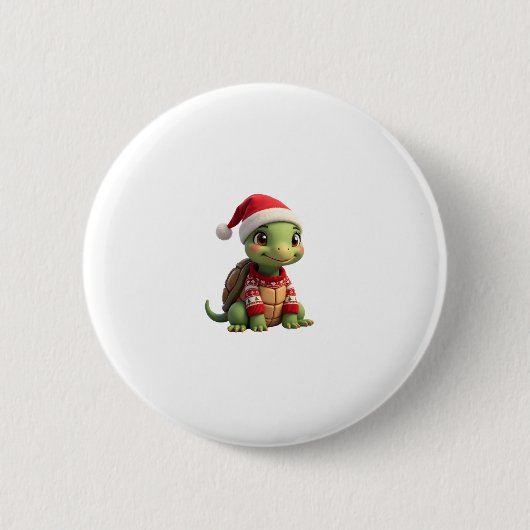 Turtle Ugly Sweater Santa Hat Christmas T-Shirt (2 Button (Vorderseite)