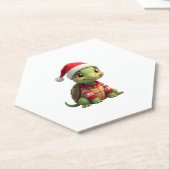 Turtle Ugly Sweater Santa Hat Christmas T-Shirt (2 Untersetzer (angewinkelt)