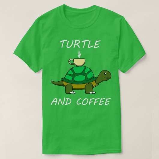 Turtle und Coffee Niedlich Tortoise Coffein T-Shirt (Design vorne)