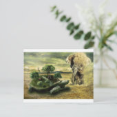 TURTLE UND ELEPHANT POSTKARTE (Stehend Vorderseite)