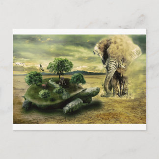 TURTLE UND ELEPHANT POSTKARTE