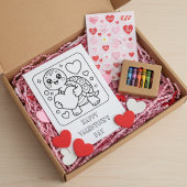 Turtle Valentine’s Day Coloring for Students Postkarte