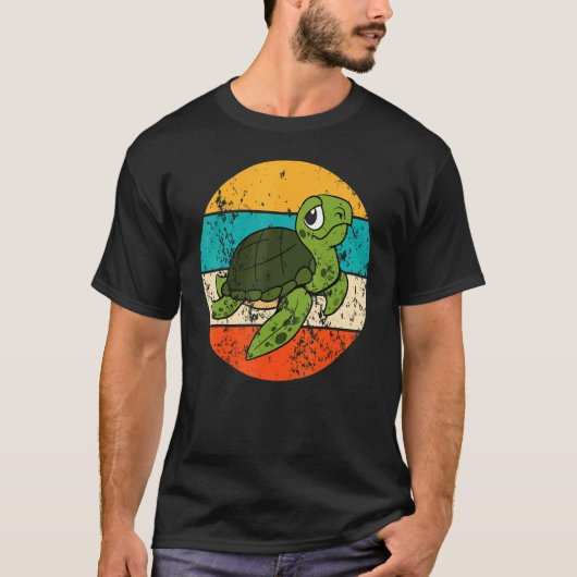 Turtle Vintag Retro T-Shirt (Vorderseite)