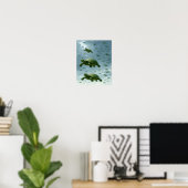 Turtle Wall Art, Happy Turtle in Rain Art Poster (Heimbüro)