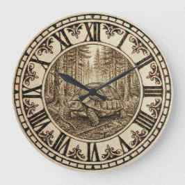 Turtle Wall Clock - Steady & Serene Große Wanduhr