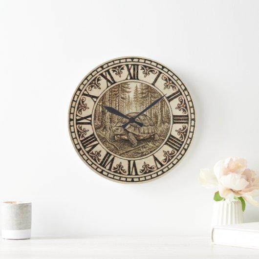 Turtle Wall Clock - Steady & Serene Große Wanduhr (Zuhause)