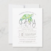 Turtle Watercolor | Aquatic Baby Dusche Einladung (Vorderseite)