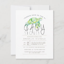 Turtle Watercolor | Aquatic Baby Dusche Einladung