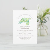 Turtle Watercolor | Ocean Life Birthday Einladung (Stehend Vorderseite)