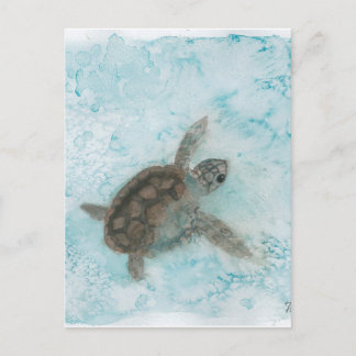 Turtle Watercolor Painting Postkarte