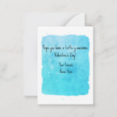 Turtle Watercolor School Valentine's Day Mitteilungskarte (Rückseite)