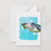 Turtle Watercolor School Valentine's Day Mitteilungskarte (Vorderseite)