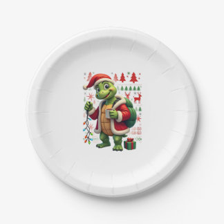 Turtle Weihnachtsbeleuchtung hässlicher Weihnachts Pappteller