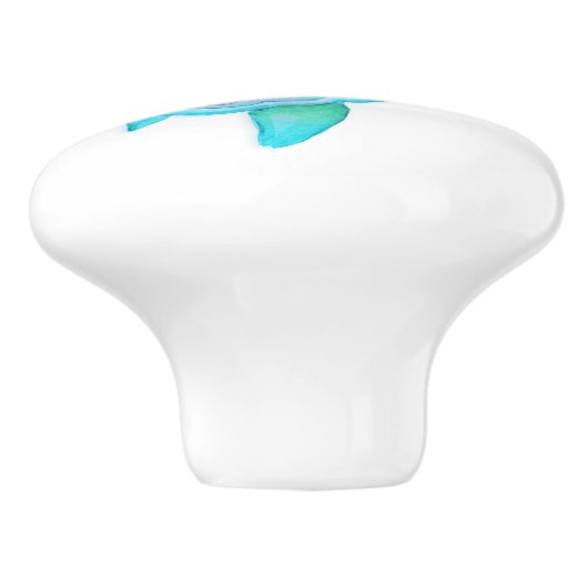 Turtle whimsical Aquarell Art Türknauf Keramikknauf (Seitenansicht)