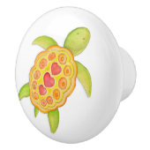 Turtle whimsical Aquarell Art Türknauf Keramikknauf (Rechts)