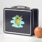Turtle with Drink in Water Metall Brotdose (Beispiel)