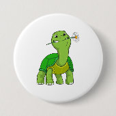 Turtle with Flower Daisy Button (Vorderseite)