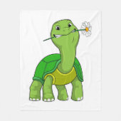 Turtle with Flower Daisy Fleecedecke (Vorderseite)