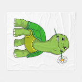 Turtle with Flower Daisy Fleecedecke (Vorderseite (Horizontal))