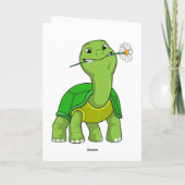 Turtle with Flower Daisy Karte (Rückseite)