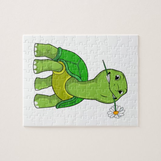 Turtle with Flower Daisy Puzzle (Horizontal)