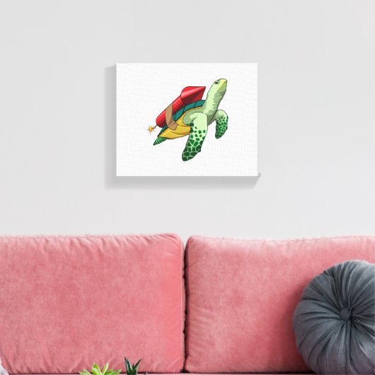 Turtle with Rocket Leinwanddruck (Insitu (Wohnzimmer))