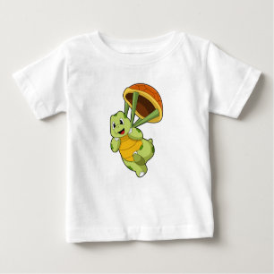 Turtle with Shell as Skydiver Baby T-shirt