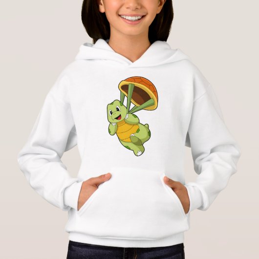 Turtle with Shell as Skydiver Hoodie (Vorderseite)