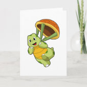 Turtle with Shell as Skydiver Karte (Vorderseite)