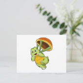 Turtle with Shell as Skydiver Postkarte (Stehend Vorderseite)