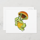 Turtle with Shell as Skydiver Postkarte (Vorne/Hinten)