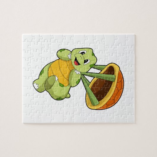 Turtle with Shell as Skydiver Puzzle (Horizontal)