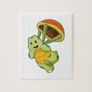 Turtle with Shell as Skydiver Puzzle