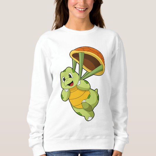 Turtle with Shell as Skydiver Sweatshirt (Vorderseite)